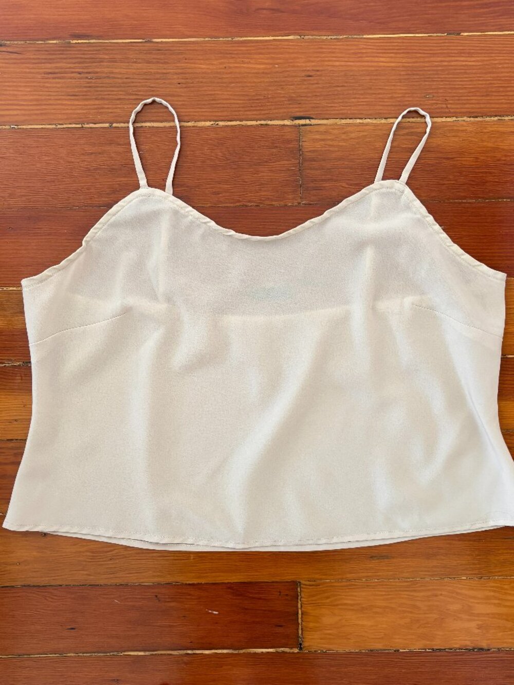 Vintage Minimalist Cream Camisole Tank Top Quiet Luxury